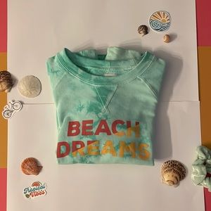 Billabong Kids Teal Tie Dye Beach Dreams Tee or Sweatshirt Orange and Red